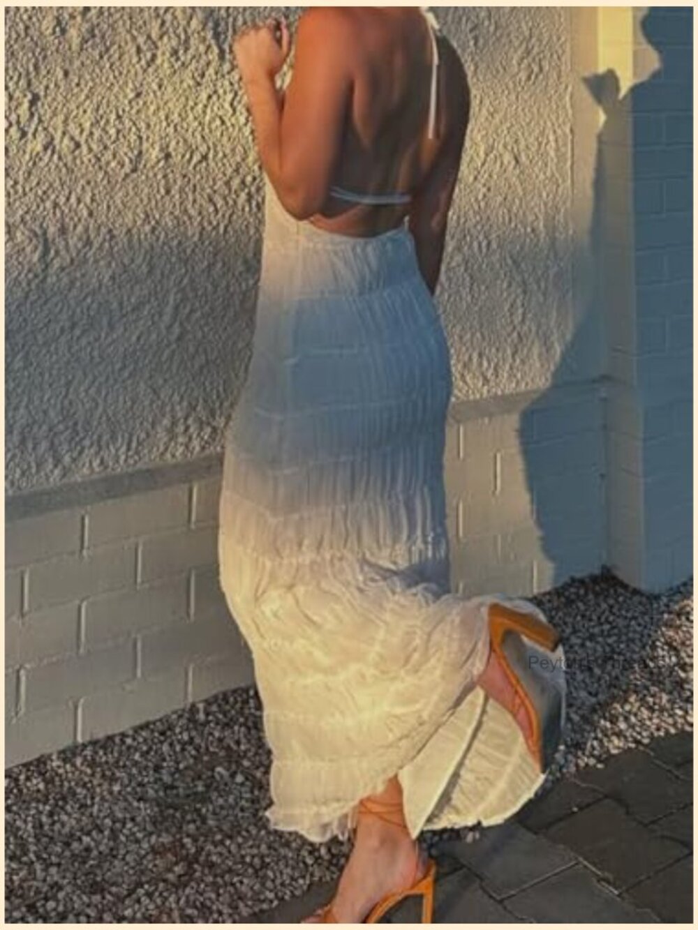 Halter Maxi Dress Flowy Bodycon Boho Long Sundress Beach Vacation Wear - Picture 3 of 6